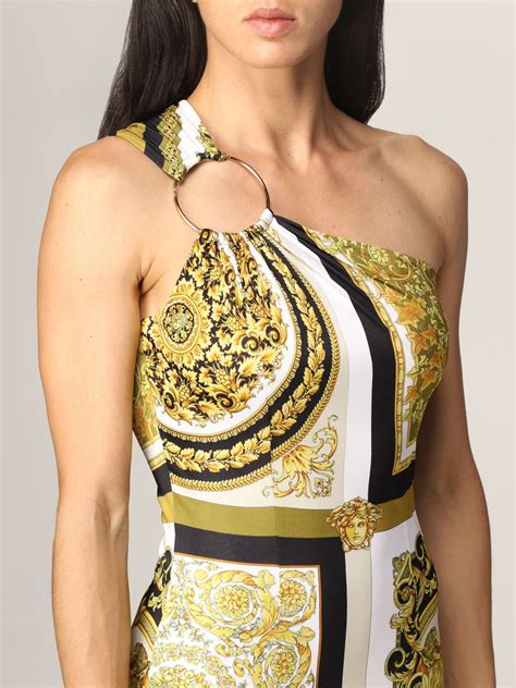 versace taillengürtel|Versace one shoulder dress.